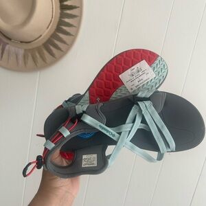 Columbia Blue and Red Outdoor Sandals